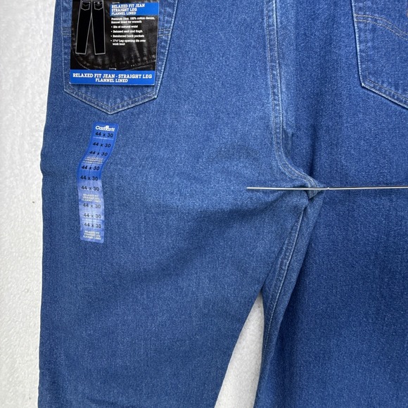 Carhartt Relaxed Fit Flannel Lined Jeans Mens 44x30 B172 DST NWT NOS Denim - Picture 11 of 12